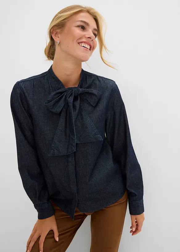 Jeansbluse aus reiner Baumwolle, bonprix
