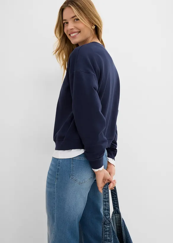 Sweat court 100% coton, bonprix