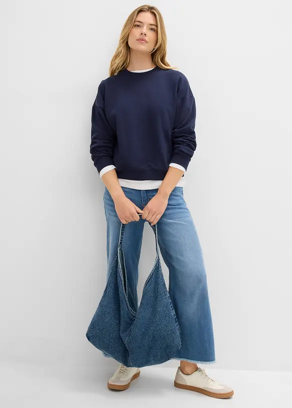 Sweat court 100% coton, bonprix
