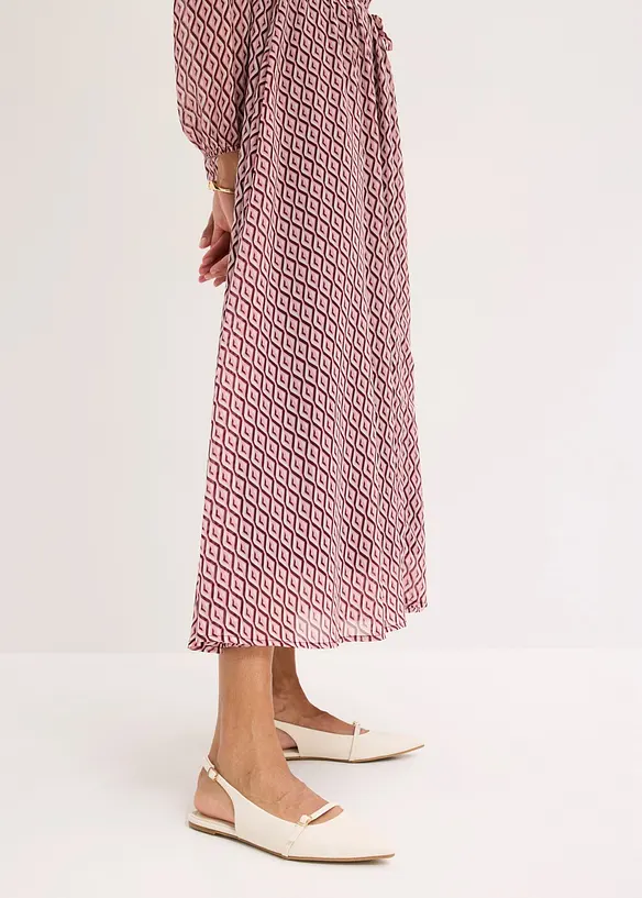 Chiffonkleid mit Kontrast-Pipings, bonprix