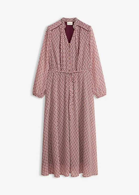 Chiffonkleid mit Kontrast-Pipings, bonprix