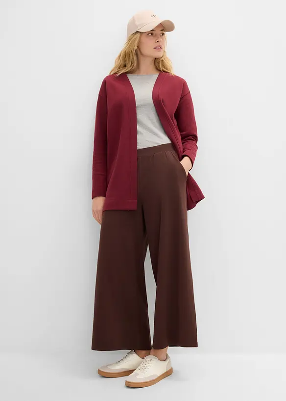 Long-Sweatjacke aus weichem Baumwoll-Mix, bonprix