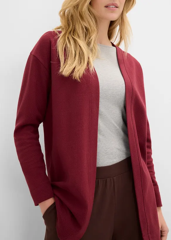Long-Sweatjacke aus weichem Baumwoll-Mix, bonprix