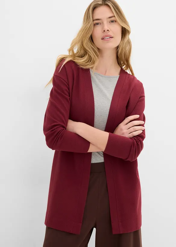 Long-Sweatjacke aus weichem Baumwoll-Mix, bonprix