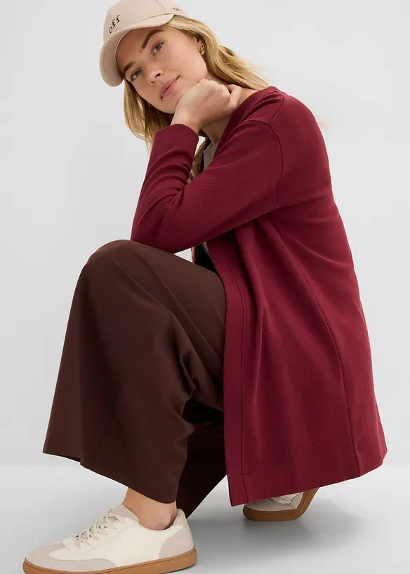 Long-Sweatjacke aus weichem Baumwoll-Mix, bonprix