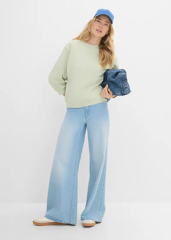 Oversize-Sweatshirt aus reiner Baumwolle, bonprix