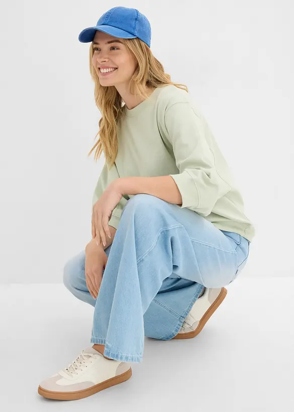 Oversize-Sweatshirt aus reiner Baumwolle, bonprix