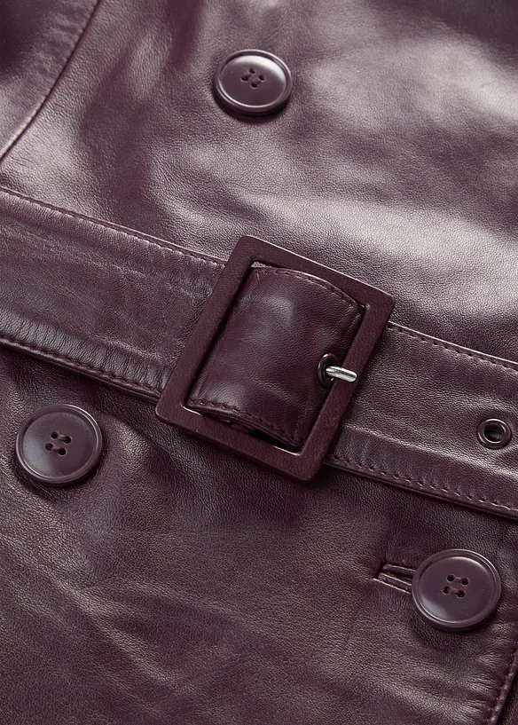 Leder-Trenchcoat aus Lammnappa, bonprix
