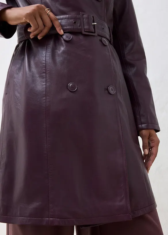 Leder-Trenchcoat aus Lammnappa, bonprix