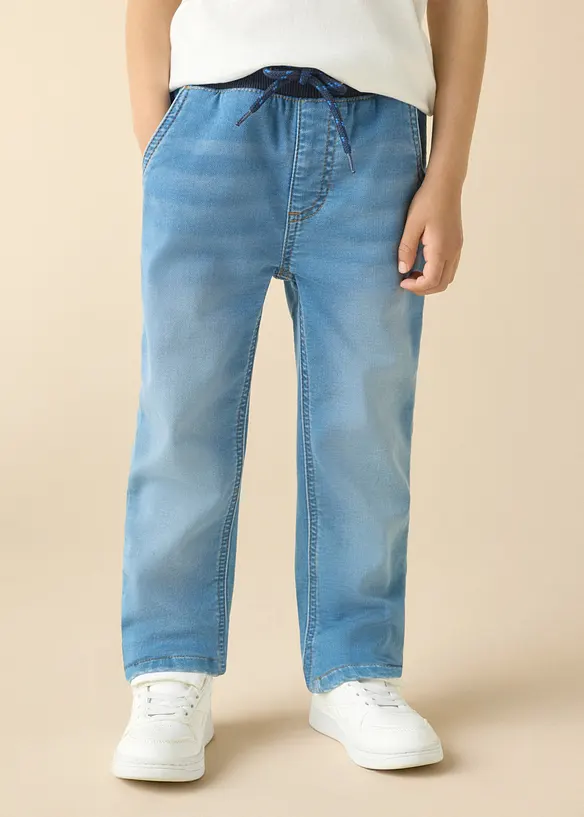 Regular Fit Sweat-Schlupfjeans, Straight, bonprix