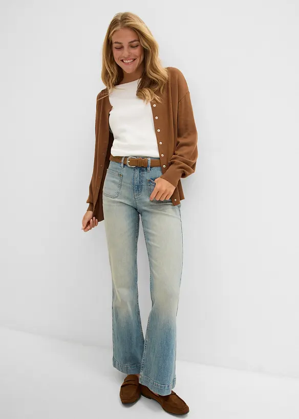 Flared-Jeans Mid Waist, bonprix