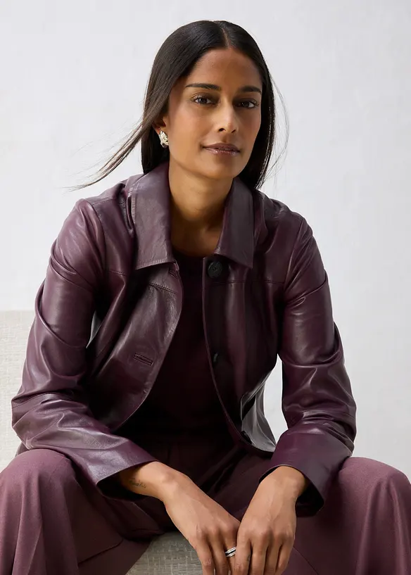Lederjacke aus softem Lammnappa, bonprix