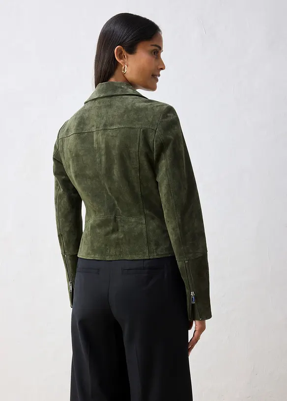 Biker-Velourslederjacke, bonprix