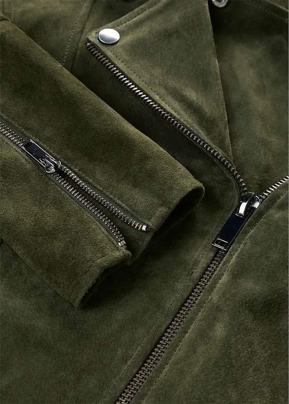 Biker-Velourslederjacke, bonprix
