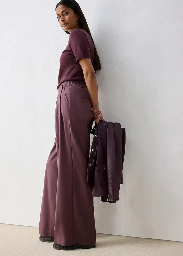 L&auml;ssige Bundfaltenhose aus weichem Woll-Anteil, bonprix