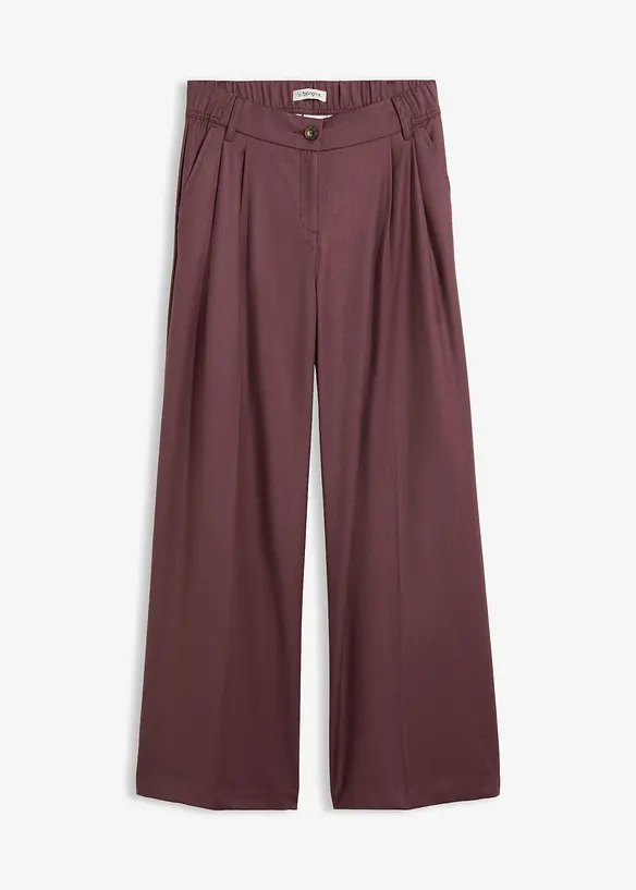 L&auml;ssige Bundfaltenhose aus weichem Woll-Anteil, bonprix
