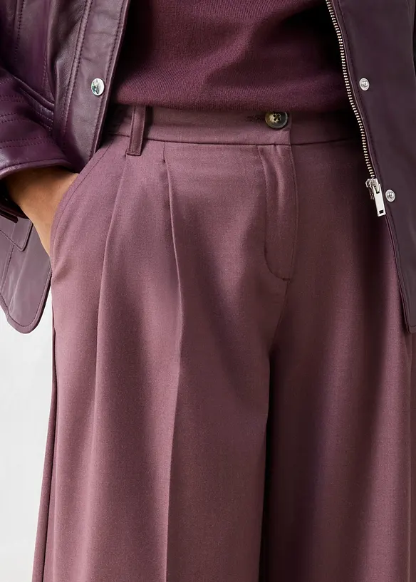 L&auml;ssige Bundfaltenhose aus weichem Woll-Anteil, bonprix