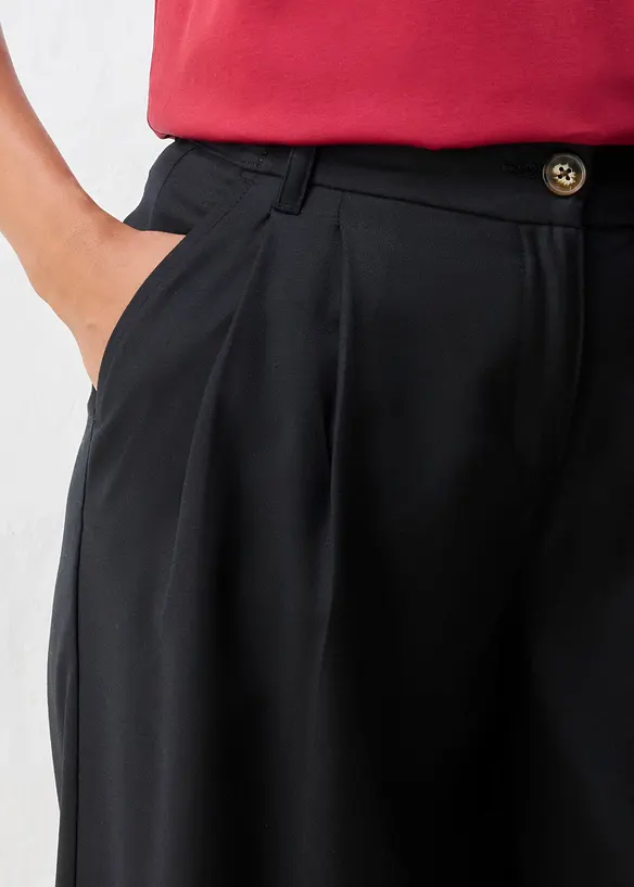 L&auml;ssige Bundfaltenhose aus weichem Woll-Anteil, bonprix