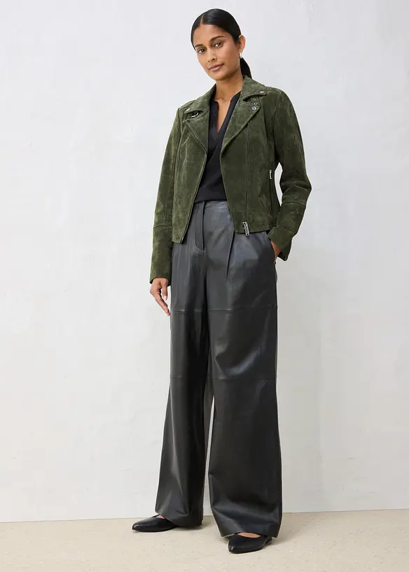 Lederhose mit Bundfalten, bonprix