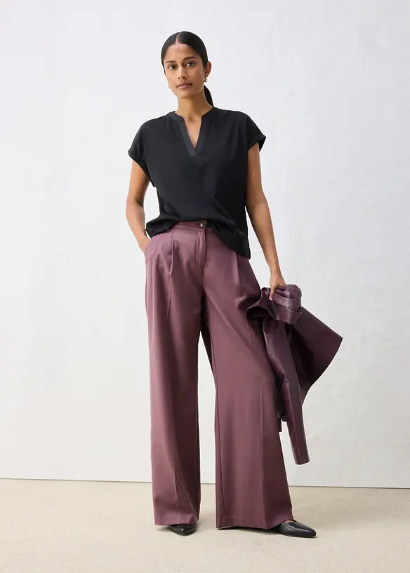 Shirt aus glattem Baumwoll-Seiden-Mix, bonprix
