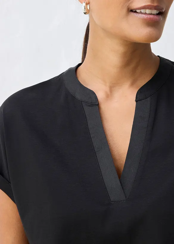 Shirt aus glattem Baumwoll-Seiden-Mix, bonprix