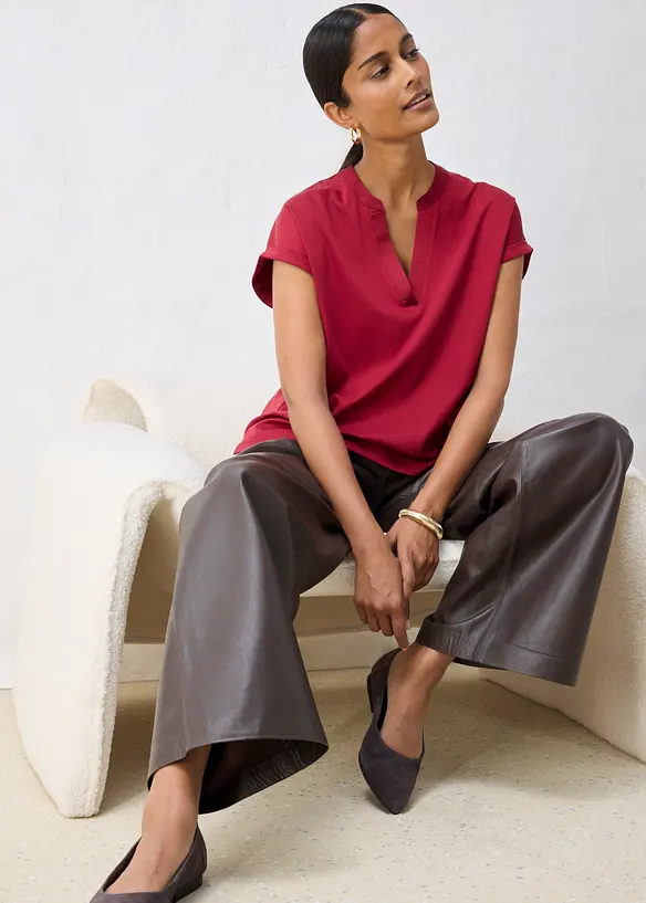 Shirt aus glattem Baumwoll-Seiden-Mix, bonprix