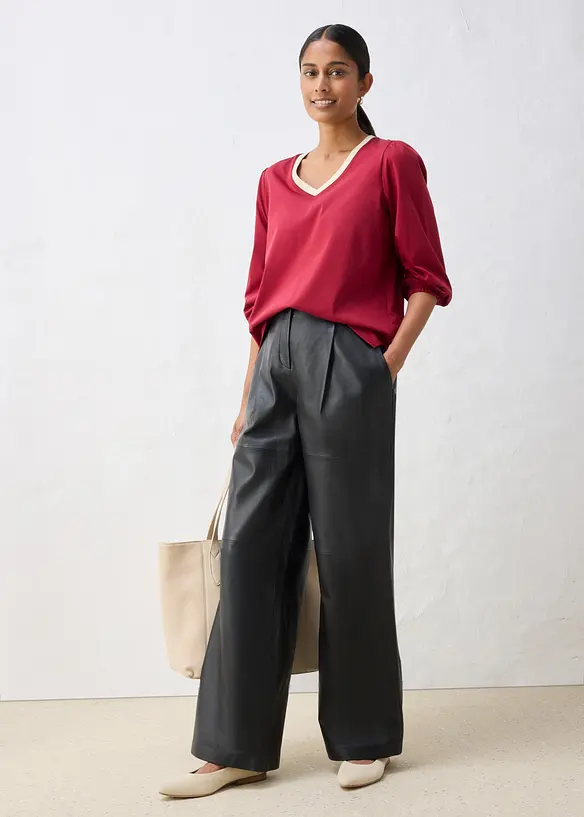 Langarmshirt aus Baumwoll-Seiden-Mix, bonprix