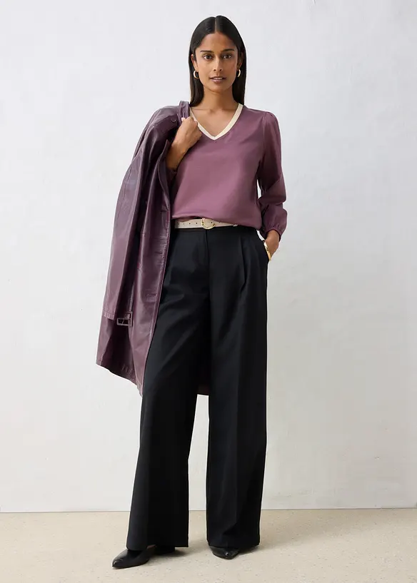 Langarmshirt aus Baumwoll-Seiden-Mix, bonprix