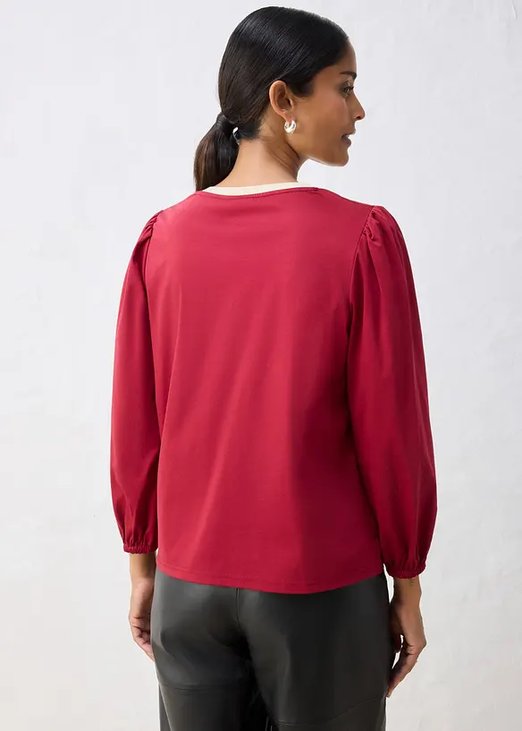 Langarmshirt aus Baumwoll-Seiden-Mix, bonprix