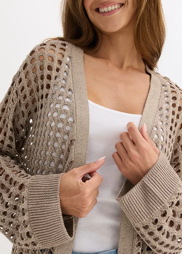 Strickmantel mit Lochstrickmuster, bonprix