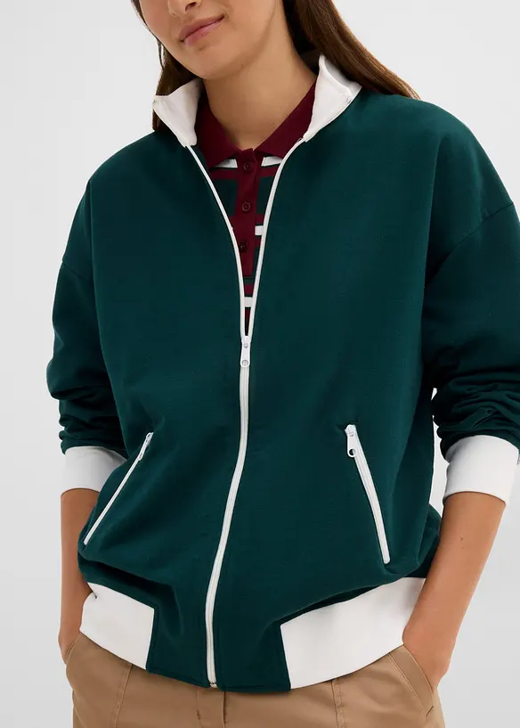 Sweatjacke aus reiner Bio-Baumwolle, bonprix