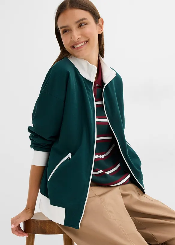Sweatjacke aus reiner Bio-Baumwolle, bonprix