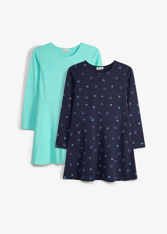 Lot de 2 robes en jersey 100% coton, bonprix