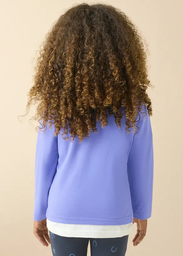 Lot de 2 T-shirts manches longues 100% coton, bonprix