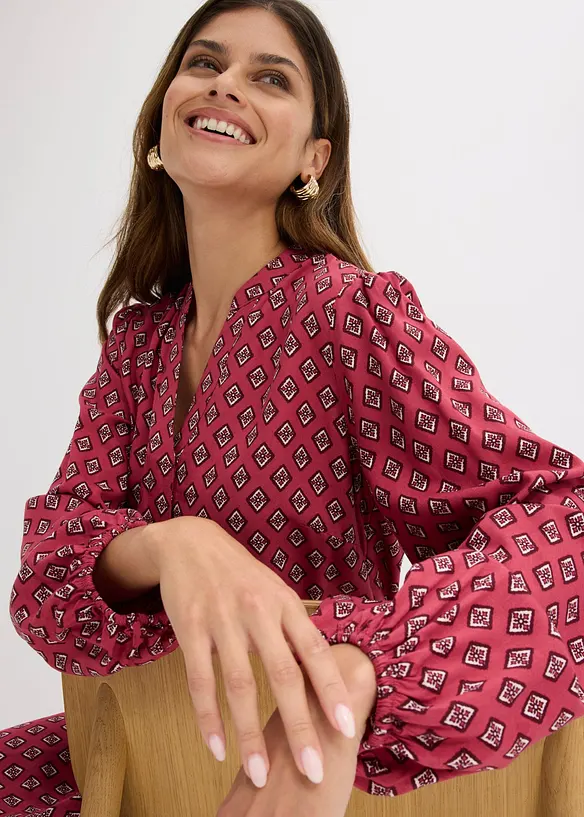 Robe-chemise avec ceinture &agrave; nouer, bonprix