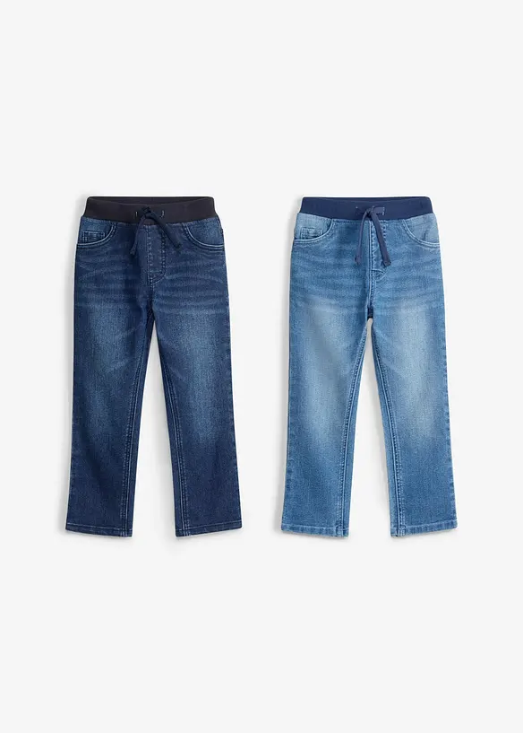 Regular-Fit-Schlupfjeans, Straight (2er Pack), bonprix