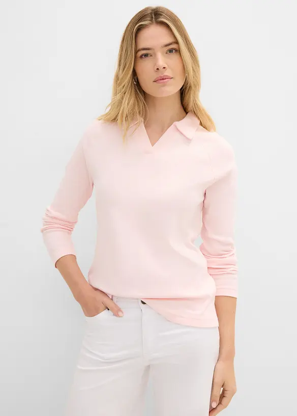 Polo manches longues 100% coton, bonprix