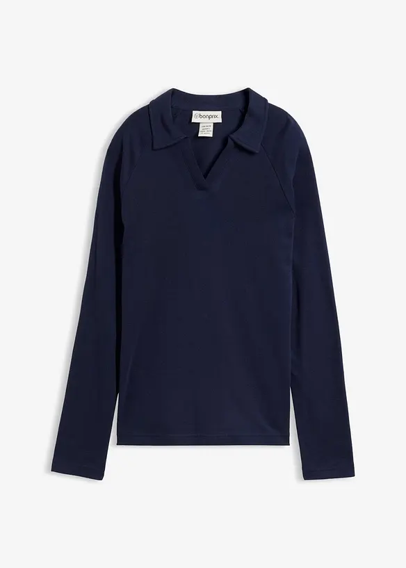 Polo manches longues 100% coton, bonprix
