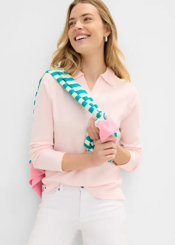 Polo manches longues 100% coton, bonprix