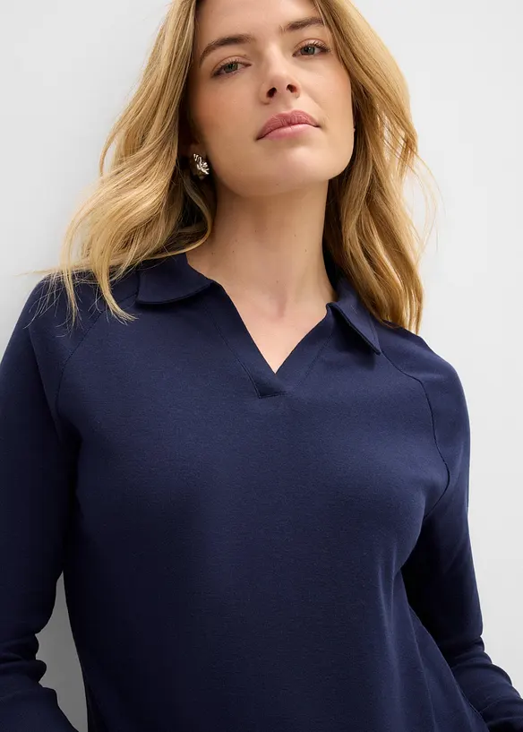 Polo manches longues 100% coton, bonprix