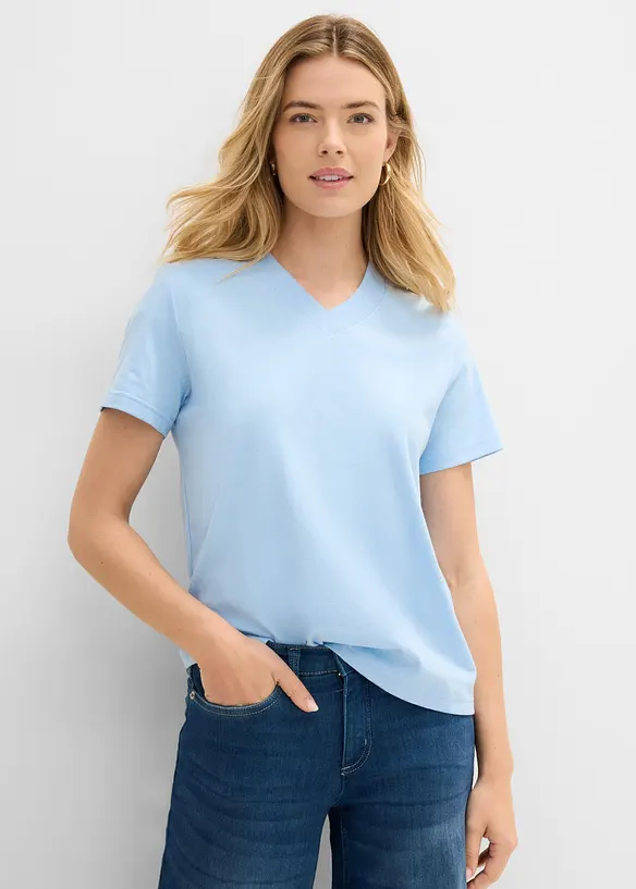 Lot de 3 T-shirts col V 100% coton, bonprix