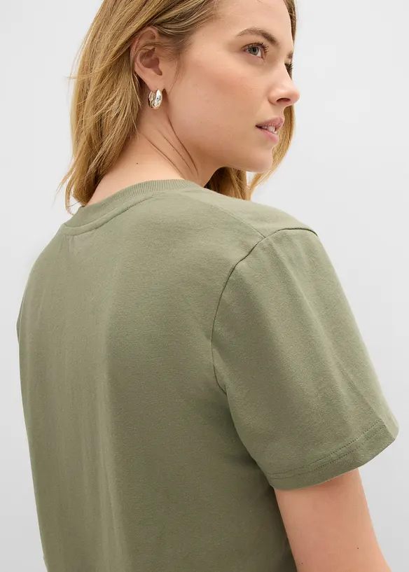 T-Shirt mit V-Ausschnitt aus reiner Bio-Baumwolle(3er Pack), bonprix
