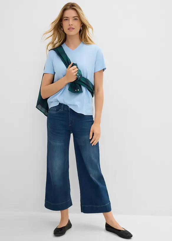 Lot de 3 T-shirts col V 100% coton, bonprix