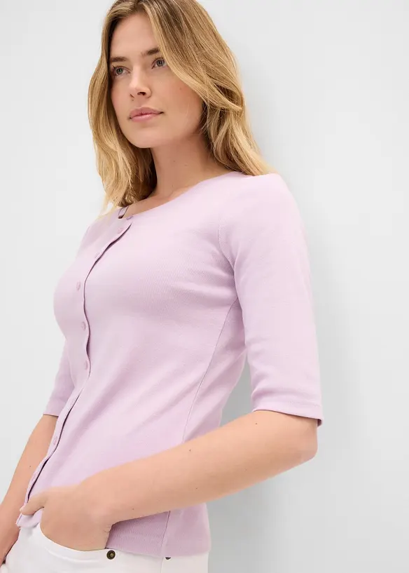 Rippshirt aus Bio-Baumwoll-Mix, bonprix