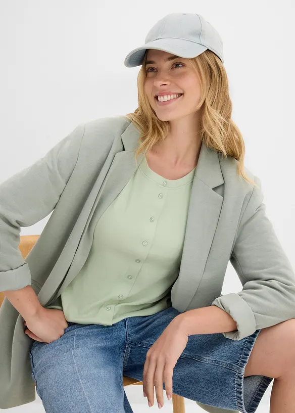 Shirt mit durchgehender Knopfleiste, bonprix