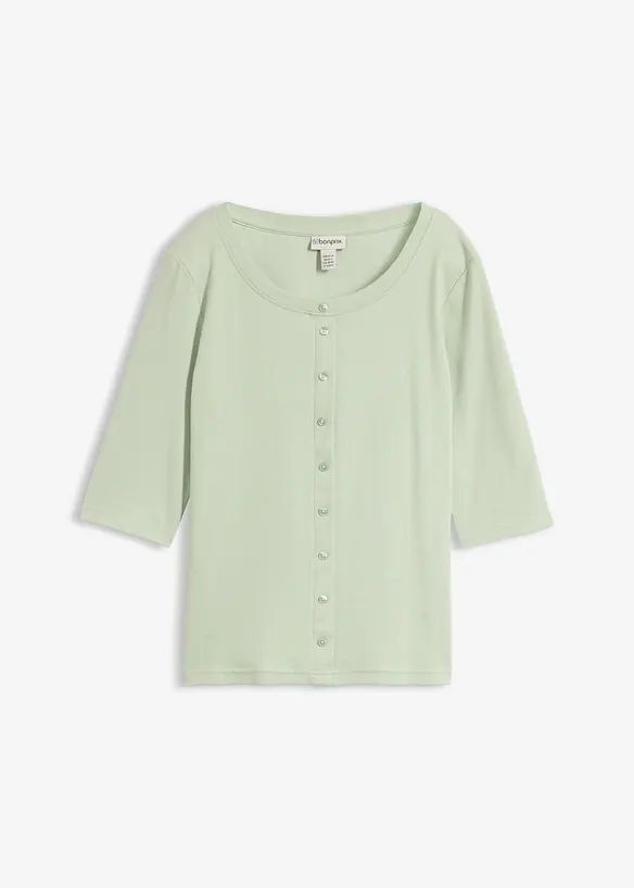 Shirt mit durchgehender Knopfleiste, bonprix