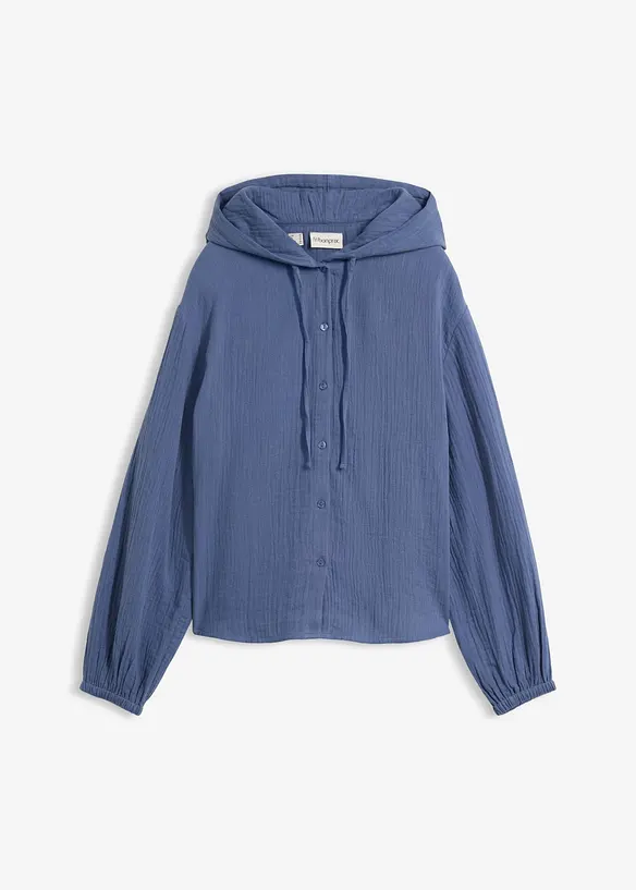 Musselin-Hoodie aus reiner Baumwolle, bonprix