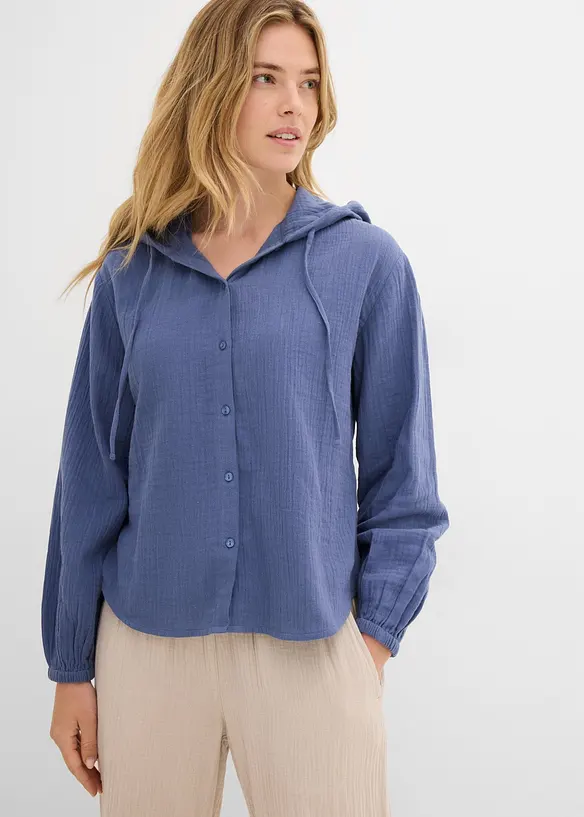 Musselin-Hoodie aus reiner Baumwolle, bonprix