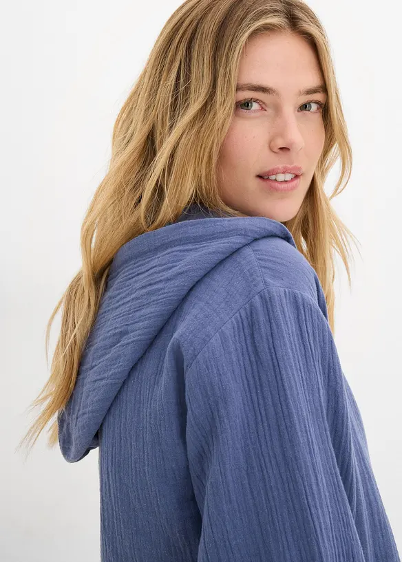 Musselin-Hoodie aus reiner Baumwolle, bonprix
