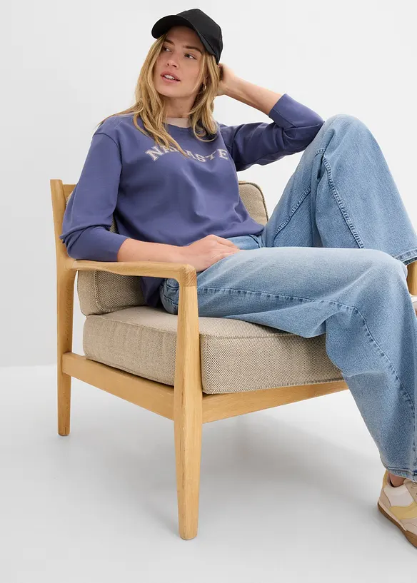T-shirt manches longues en coton &eacute;pais, bonprix